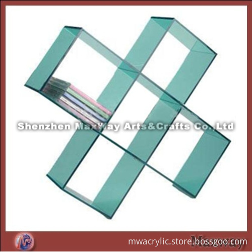 Green High-quality Cross Acrylic CD Display Shelf for CD Collector